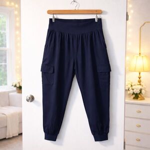 ✨ Fate Navy Comfy Chic Cargo Joggers Size L